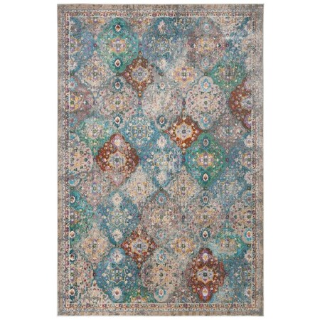 Safavieh 8 x 10 ft. Luxor Power Loomed Rectangle Area Rug Ivory & Turquoise LUX329A-8